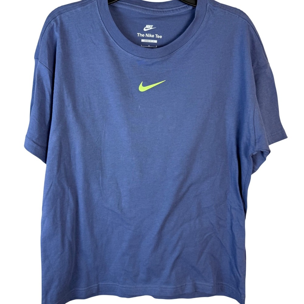 Nike Kids Loose Fit Graphic Tee Blue Revolution of Air Max T-Shirt Large L